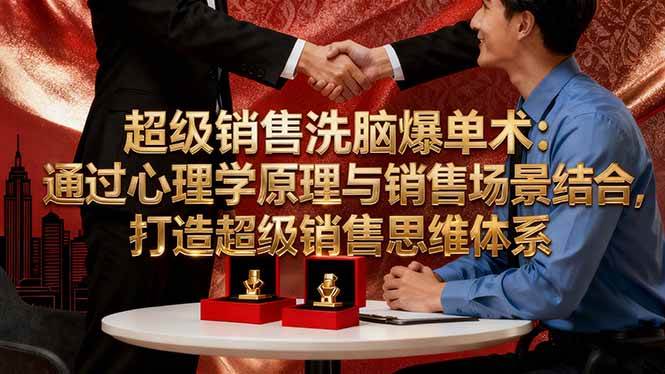 （16370期）超级销售洗脑爆单术：通过心理学原理与销售场景结合,打造超级销售思维体系-创业项目网