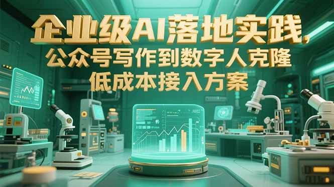 （15305期）企业级AI落地实践，公众号写作到数字人克隆，低成本接入方案-创业项目网