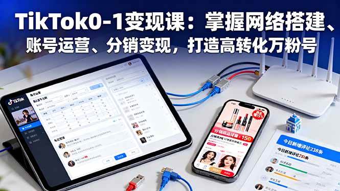 （16334期）TikTok0-1变现课：掌握网络搭建、账号运营、分销变现，打造高转化万粉号-创业项目网