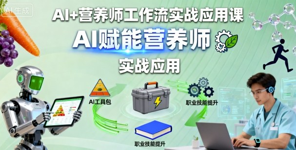 AI+营养师工作流实战应用课，AI赋能营养师-创业项目网