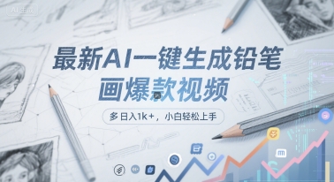 最新AI一键生成铅笔画爆款视频，多平台分发，日 入1k+，小白轻松上手【揭秘】-创业项目网