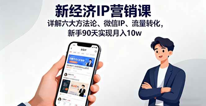 （16194期）新经济IP营销课：详解六大方法论、微信IP、流量转化，新手90天实现月入10w-创业项目网