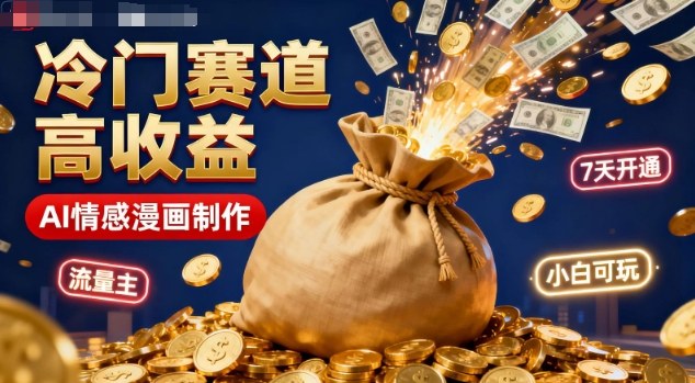 公众号冷门赛道，用AI做情感漫画，7天开通流量主，操作简单，小白可玩-创业项目网