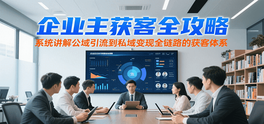 企业主获客全攻略，系统讲解公域引流到私域变现全链路的获客体系-创业项目网