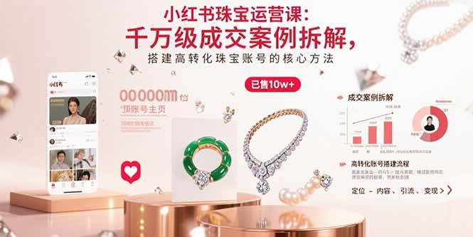 （15742期）小红书珠宝运营课：千万级成交案例拆解，搭建高转化珠宝账号的核心方法-创业项目网