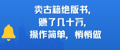 卖古籍绝版书，挣了几十个，操作简单，悄悄做-创业项目网