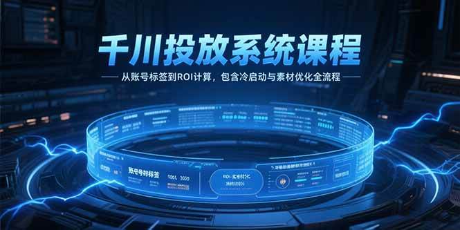 （15263期）千川投放系统课程，从账号标签到ROI计算，包含冷启动与素材优化全流程-创业项目网