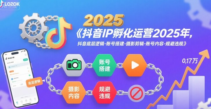 抖音IP孵化运营2025年，抖音底层逻辑-账号搭建-摄影剪辑-账号内容-规避违规-创业项目网