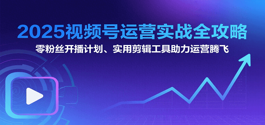 2025视频号运营实战全攻略：零粉丝开播计划、起号到到变现思维逻辑方法-创业项目网