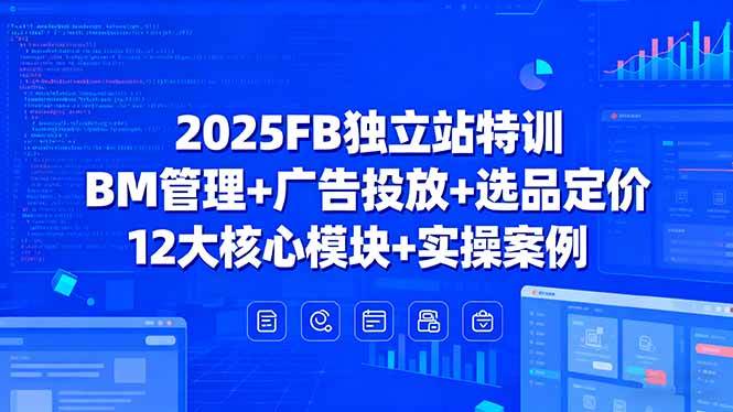 （15962期）2025FB独立站特训，BM管理+广告投放+选品定价，12大核心模块+实操案例-创业项目网