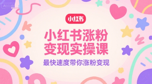 小红书涨粉变现实操课，最快速度带你涨粉变现-创业项目网