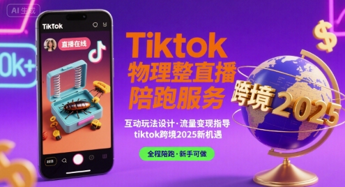 Tiktok物理整蛊直播陪跑服务-tiktok跨境2025-创业项目网