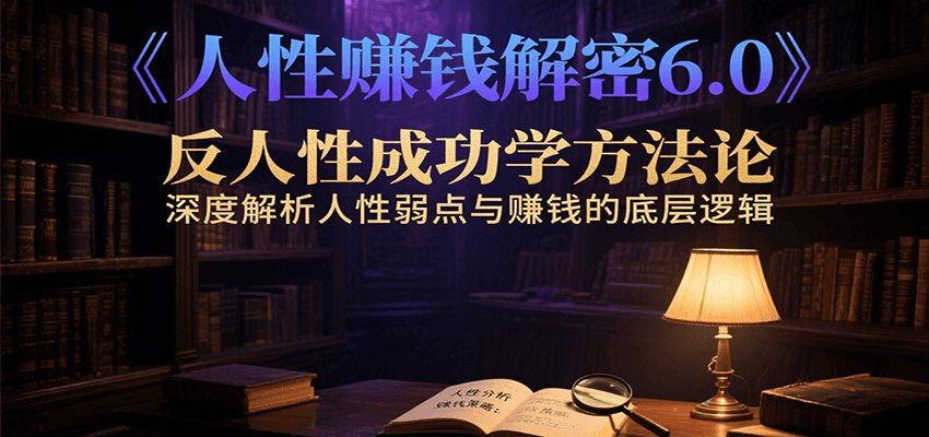 人性赚钱解密6.0，反人性成功学方法论，深度解析人性弱点与赚钱的底层逻辑-创业项目网