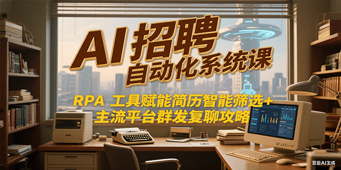 AI招聘自动化系统课，RPA工具赋能简历智能筛选+主流平台群发复聊全攻略-创业项目网