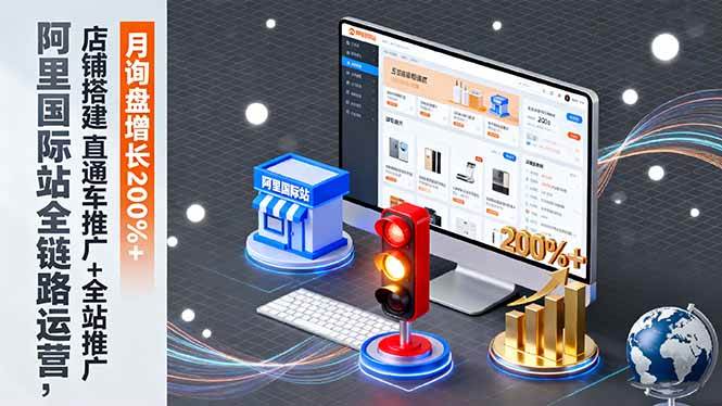 （16311期）阿里国际站全链路运营，店铺搭建+直通车推广+全站推广，月询盘增长200%+-创业项目网