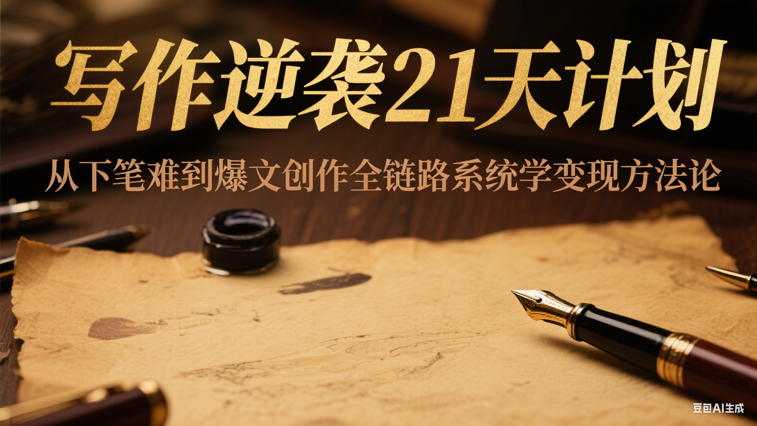 写作逆袭21天计划：从下笔难到爆文创作全链路系统学变现方法论-创业项目网