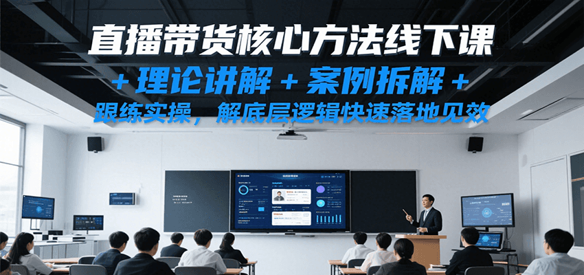 直播带货核心方法线下课，理论讲解+案例拆解+跟练实操，解底层逻辑快速落地见效-创业项目网