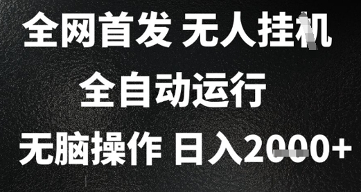 2025首发无人挂G项目，日入2k+，全自动运行，无脑操作，长期稳定 小白可玩【揭秘】-创业项目网