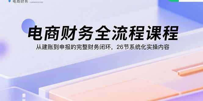 （15893期）电商财务全流程课程：从建账到申报的完整财务闭环，26节系统化实操内容-创业项目网