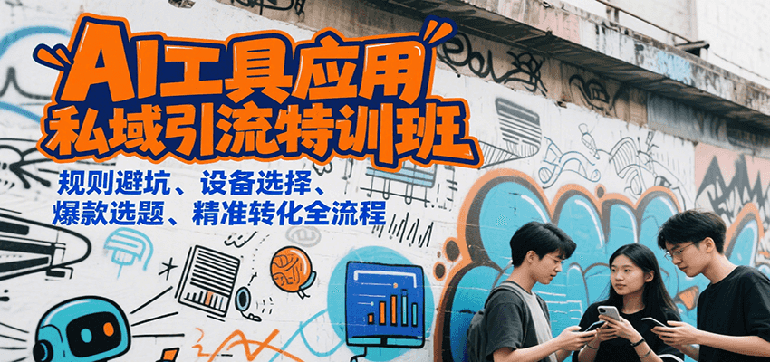 AI工具应用私域引流特训班，规则避坑、设备选择、爆款选题、精准转化全流程-创业项目网
