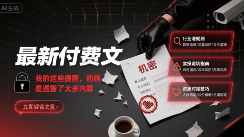 最新付费文：我的这些提醒，的确是透露了太多内幕-创业项目网