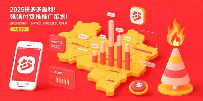（15509期）2025拼多多盈利地图：强付费推广策略/活动爆流/自然流量获取系统(7月更新)-创业项目网
