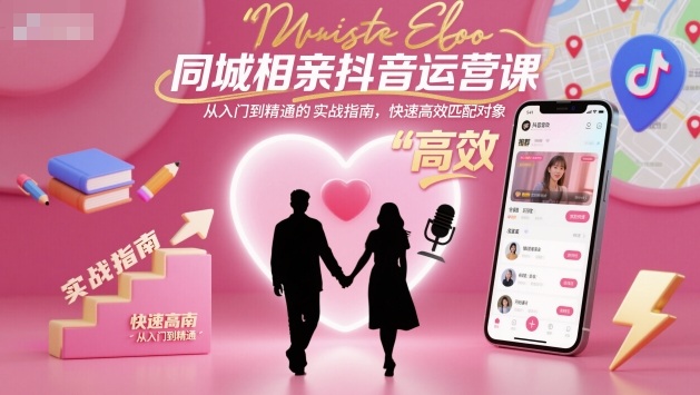 同城相亲抖音运营课，从入门到精通的实战指南，快速高效匹配对象-创业项目网