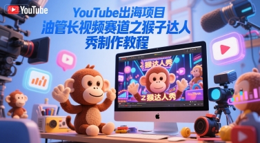 YouTube出海项目，油管长视频赛道之猴子达人秀制作教程-创业项目网