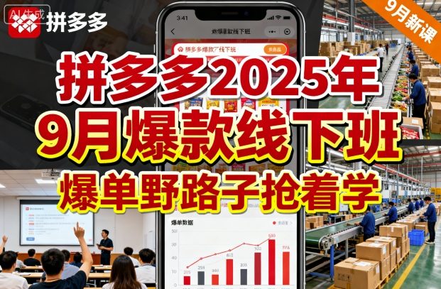 拼多多2025年9月爆款线下班，爆单野路子抢着学-创业项目网