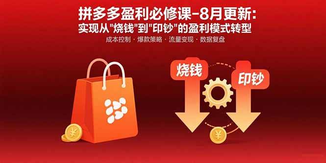 （15771期）拼多多盈利必修课-8月更新：突破运营瓶颈 实现从烧钱到印钞的盈利模式转型-创业项目网