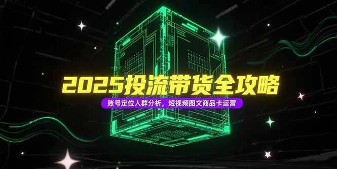 （15233期）2025投流带货全攻略，账号定位人群分析，短视频图文商品卡运营-创业项目网