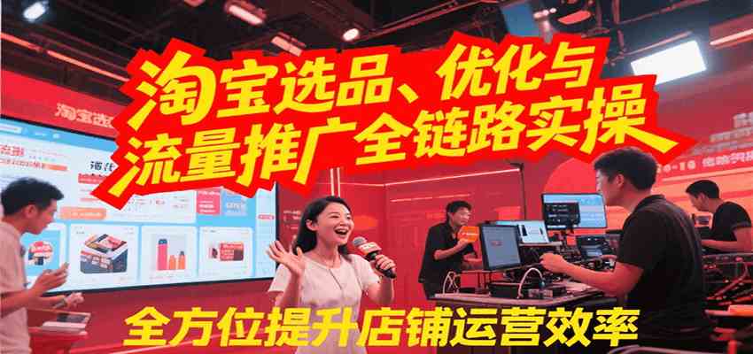淘宝选品、优化与流量推广全链路实操，全面提升店铺运营效率-创业项目网