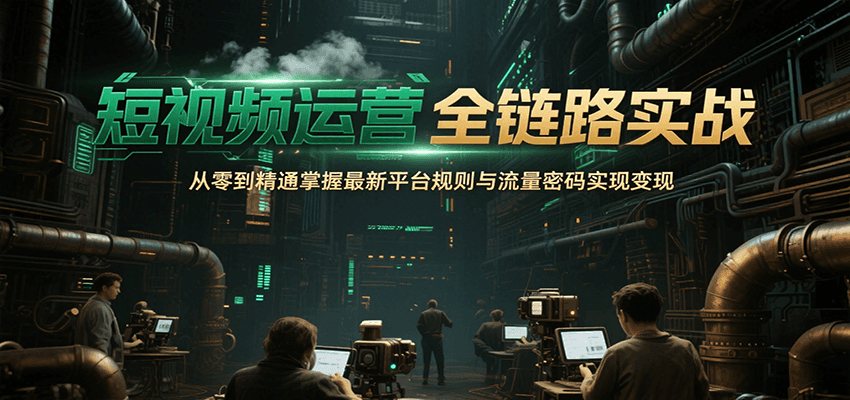 短视频运营全链路实战，从零到精通掌握最新平台规则与流量密码实现变现-创业项目网