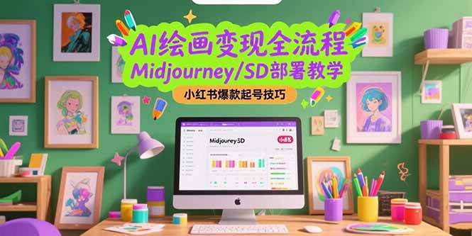 （15324期）AI绘画变现全流程，Midjourney/SD部署教学，小红书爆款起号技巧-创业项目网