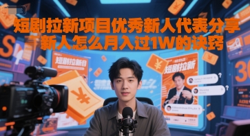短剧拉新项目优秀新人代表分享新人怎么月入过1W的诀窍-创业项目网