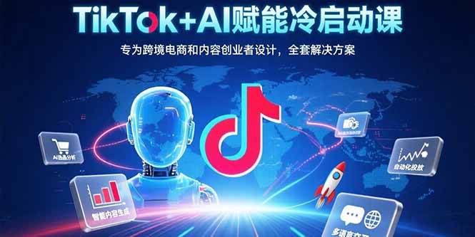 （15561期）TikTok+AI赋能冷启动课：专为跨境电商和内容创业者设计，全套解决方案-创业项目网
