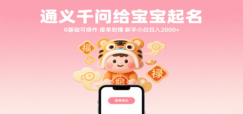 通义千问给宝宝起名 0基础可操作 接单到爆 新手小白日入2000+-创业项目网