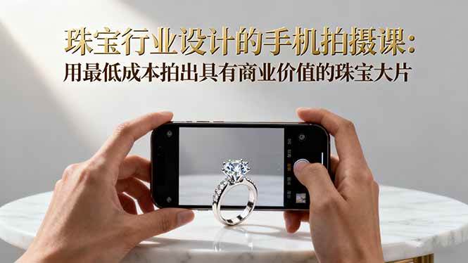 （16385期）珠宝行业设计的手机拍摄课：用最低成本拍出具有商业价值的珠宝大片！-创业项目网