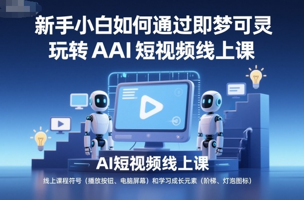 新手小白如何通过即梦可灵玩转AI短视频线上课-创业项目网