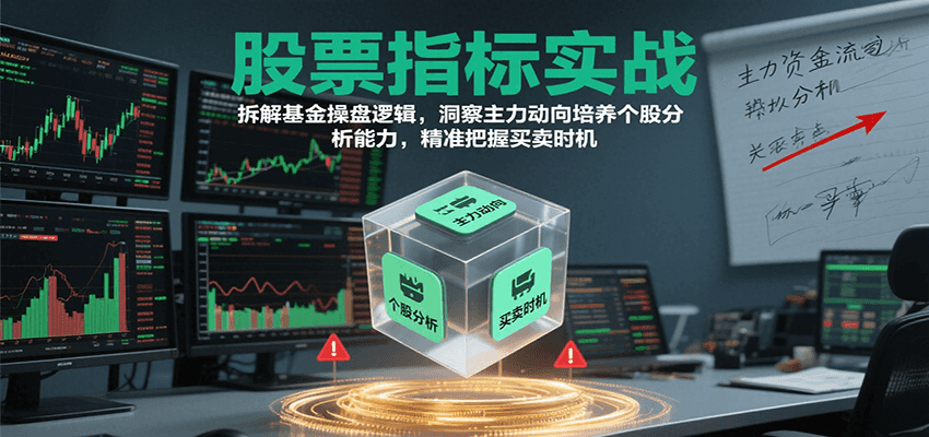 股票指标实战，拆解基金操盘逻辑，洞察主力动向培养个股分析能力，精准把握买卖时机-创业项目网