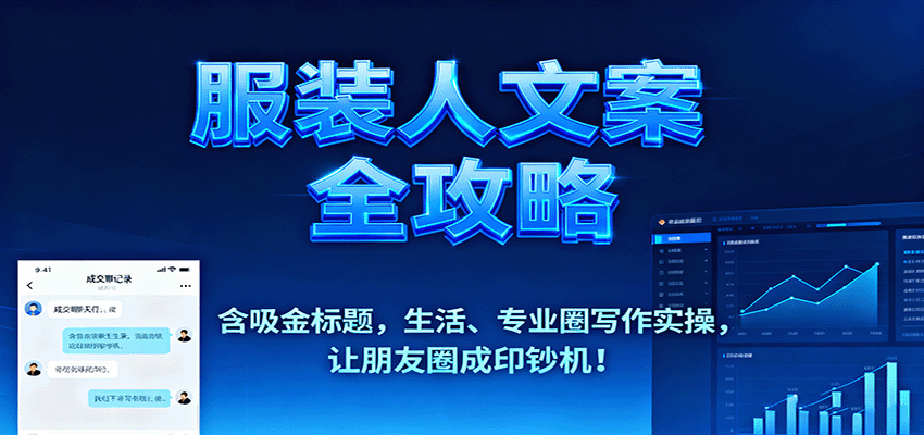 服装人文案全攻略，含吸金标题，生活、专业圈写作实操，让朋友圈成印钞机！-创业项目网