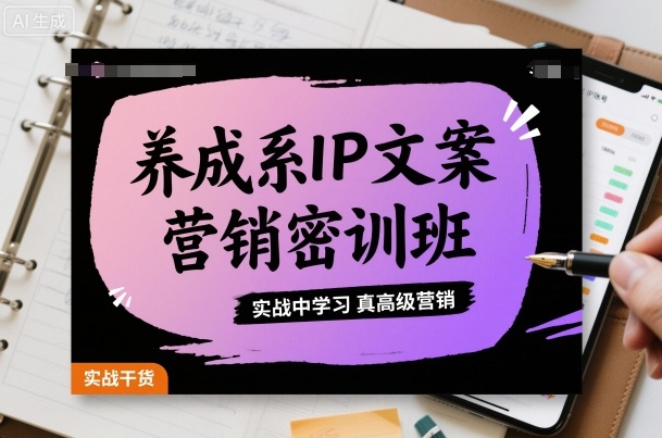养成系IP文案营销密训班，实战中学习真高级营销-创业项目网