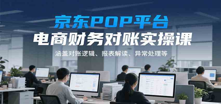 京东POP平台电商财务对账实操课，涵盖对账逻辑、报表解读、异常处理等-创业项目网