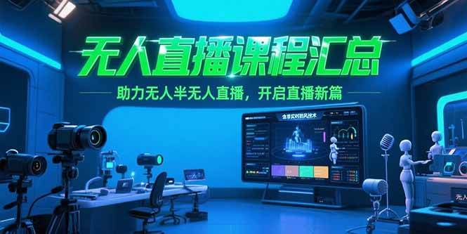 （15218期）无人直播课程汇总，含非实时防风技术，助力无人半无人直播，开启直播新篇-创业项目网