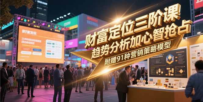 （15219期）财富定位三阶课，趋势分析加心智抢占，附赠91种营销策略模型-创业项目网