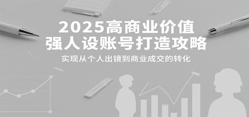 2025高商业价值强人设账号打造攻略，实现从个人出镜到商业成交的转化-创业项目网