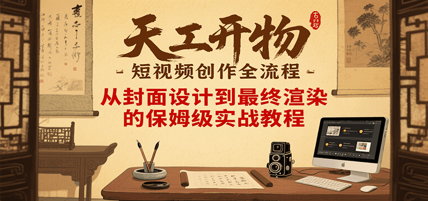 天工开物短视频创作全流程，从封面设计到最终渲染的保姆级实战教程-创业项目网