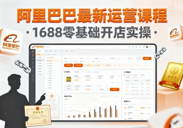 阿里巴巴最新运营课程，1688零基础开店实操-创业项目网