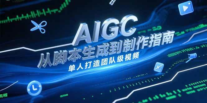 （15170期）AIGC视频制作指南，从脚本生成到剪辑全流程，单人打造团队级视频-创业项目网