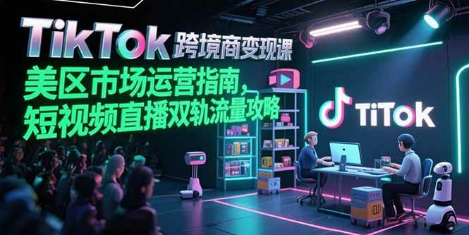 （15344期）TikTok跨境电商变现课，美区市场运营指南，短视频直播双轨流量攻略-创业项目网